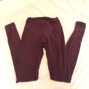 NEED TO GO Lulu cotton maroon leggings
